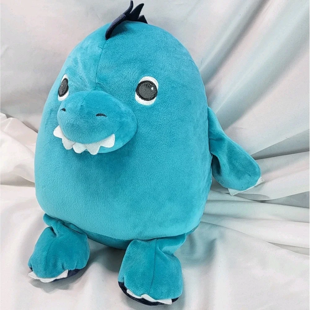 2019 Carter's Dinosaur‎ Aqua Blue Toothy Stuffed Plush Animal Squish Lovey 12in